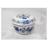 A Blue and White Bone China Container