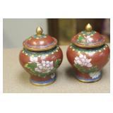 Pair of Chinese Cloisonne Jars