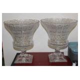 Pair of Dresden Cut Glass Urns