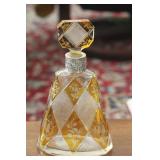 Sterling and Acid Cut Amber Colour Decanter