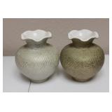 A Shawnee Pair of Swirl with Gold Splatter Vases