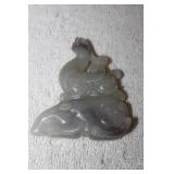 Chinese Carved White Jade Dragon or Creature