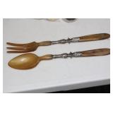 Pair of H o r n Serving Utensils
