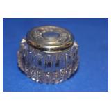 Sterling Top Cut Glass Container