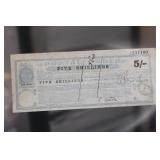 Early 1900's Five Shillings Postal Order