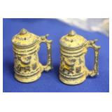 Vintage Cast Iron Stein Salt and Pepper Shakers