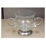 sterling rim and glass sugar container