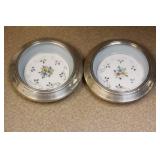 hunt sterling rim fine China coasters
