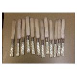 Sheffield Mother of Pearl and Sterling Band Knives