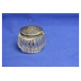 Sterling Top Cut Glass Container
