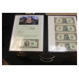 Uncut $1.00 Sheet of 4 plus $2.00 Note