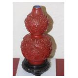 Chinese Cinnabar on Cloisonne Vase