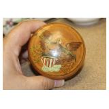 Eagle Wooden Round Trinket Box