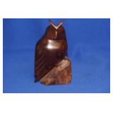 Exotic Solid Wood Retro Owl Figurine