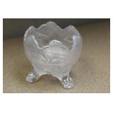Clear Carnival Iridescent Glass Peachbloom Bowl