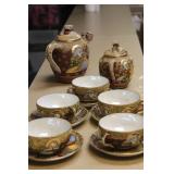 Partial Japanese Moriage Tea Set