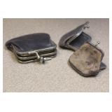 lot of 3 minature leather purses
