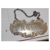 Sterling Silver Rum Tag