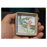 Antique Chinese Enamel Square Dish