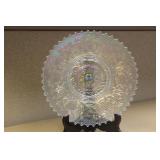 Clear Carnival Iridescent Glass Plate
