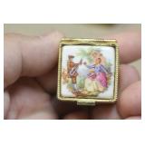 Porcelain and Metal Pill Box