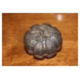 Silver or Silverplated Pumpkin Form Trinket Box