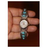 Signed RB Sterling Navajo Watch