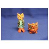 Hand Painted Wooden Owls