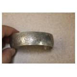 Oriental Pewter Bangle Bracelet