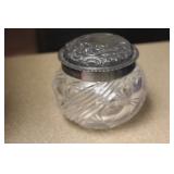 Ornate Sterling Top Glass Container