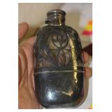 Sterling Silver Overlay and Glass Flask