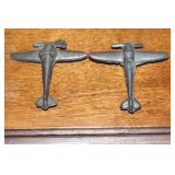 A Lot of 2 Miniature Pewter Airplanes