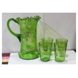 Moser Quality Pitcher and 4 Glass Set
