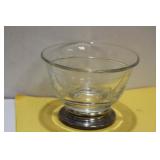 An Etched Cut Glass Sterling Rim Bowl