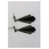 Pair of Sterling and Onyx Art Deco Style Earrings