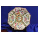 An Antique Chinese Rose Medallion Octagon Plate