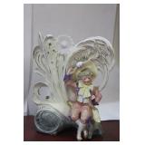 Antique German Bisque DEP Porcelain Figeral Vase