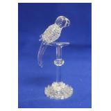 A Glass or Crystal Parrott on Stand