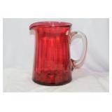 A Cranberry Red Glass Pitcher