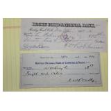 Lot of 2 Old Cancelled Checks