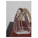 Nybro Sweden Crystal Sailboat Paperweight