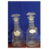 Lot of Two Etched Decanters