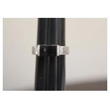 A Very Nice 18K White Gold and Onyx Ring