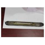 An Antique Sterling Brass and Wood Thermometer