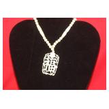 A Chinese Bone Necklace and Pendant