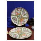 Set of 2 Antique Chinese Rose Medallion Plates