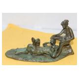 A Rare Two Part Nude Bronze with Devil