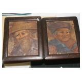 Pair of Paiting on Tobacco Leaf