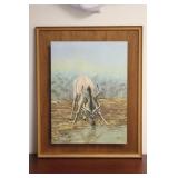 Oil on Board 'Kodu at the Waterhole'