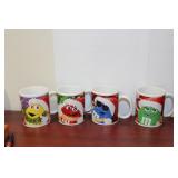 Lot of 4 Christmas M&M's Mugs